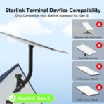 Starlink Gen 3 Adjustable Wall & Roof Mount Kit, Rustproof Weatherproof Bracket with Pipe Adapter, Easy Install for V3 Standard Dish, Concrete & Wood Wall Compatible