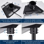 Adjustable Starlink Gen 3 Mount with Extendable Pipe, 30 Inch Starlink Pole Mount, Starlink Pivot Mounting Kit Compatible with Starlink Standard Dish, V3 Kickstand Dishy for Wall/Roof - Image 4