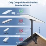 Adjustable Starlink Gen 3 Mount with Extendable Pipe, 30 Inch Starlink Pole Mount, Starlink Pivot Mounting Kit Compatible with Starlink Standard Dish, V3 Kickstand Dishy for Wall/Roof - Image 3