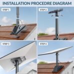 Starlink Gen 3 Heavy-Duty Aluminum Roof & Wall Mount Kit | 90° Tilt, Stable Base & Pipe Adapter - Image 5