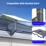 Starlink Gen 3 / V3 Mount, No-Hole Aluminum Alloy Wall & Roof Mount, Short Pole Mounting Kit with Heavy Duty Pipe Adapter - Image 4