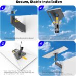 Starlink Gen 3 / V3 Mount, No-Hole Aluminum Alloy Wall & Roof Mount, Short Pole Mounting Kit with Heavy Duty Pipe Adapter - Image 5