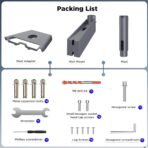 Starlink Gen 3 / V3 Mount, No-Hole Aluminum Alloy Wall & Roof Mount, Short Pole Mounting Kit with Heavy Duty Pipe Adapter - Image 6