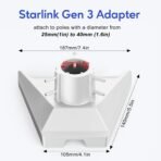 Pipe Adapter for Starlink Gen 3,V3 Pole Mounting Kit,Fit for Starlink Standard Dish, V3 Kickstand Dishy,Compatible with 1.25-2.1 inch Pipe - Image 3