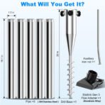 Starlink Gen 3 Pole Mount, 304 Stainless Steel Ground Mounting Kit with 5 Poles, No Dig Ground Anchor & Aluminum Pipe Adapter, Heavy-Duty Yard Lawn Ground Mount - Image 3